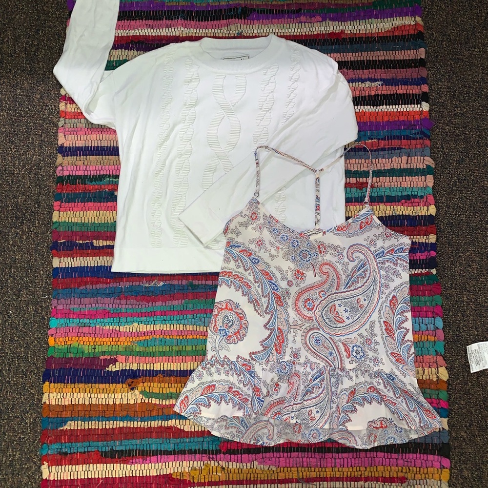 Abercrombie White Spring Sweater (S)  & Tank (XS)